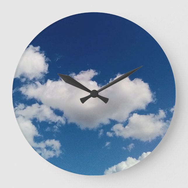 Lange weiche Wolke Große Wanduhr (Vorderseite)