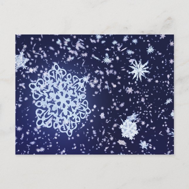 Lange Winternachtskarte Postkarte (Vorderseite)