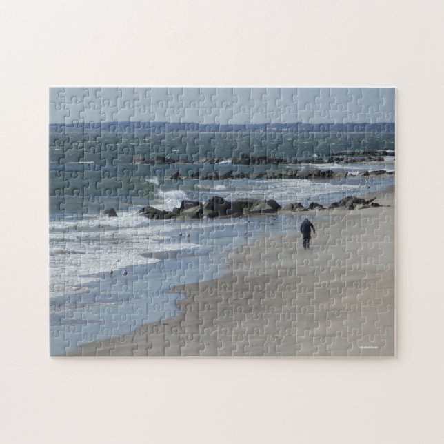 Lange Winterwanderungen am Strand Puzzle (Horizontal)
