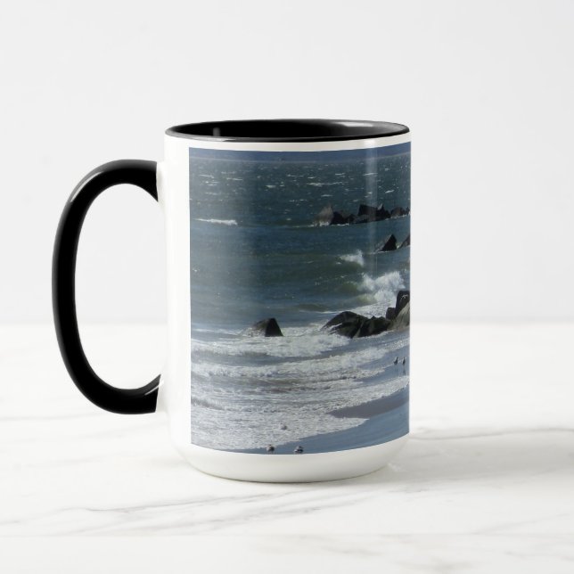Lange Winterwanderungen am Strand Tasse (Links)