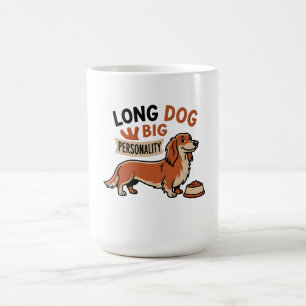 Langer Hund Cartoon mit großer Persönlichkeit Kaffeetasse