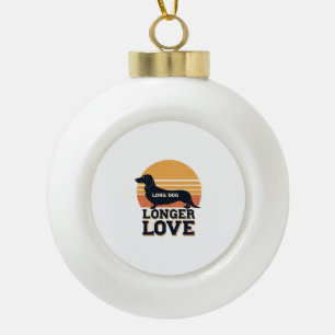 Langer Hund Längere Liebe Vintage-Dachshund-Sonnen Keramik Kugel-Ornament