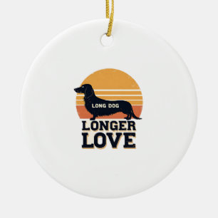 Langer Hund Längere Liebe Vintage Dachshund Sonnen Keramik Ornament