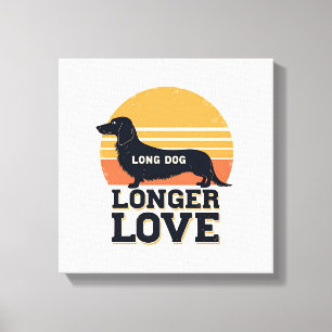 Langer Hund Längere Liebe Vintage-Dachshund-Sonnen Leinwanddruck