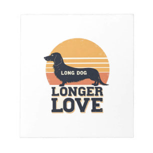 Langer Hund längere Liebe Vintage-Dachshund-Sonnen Notizblock