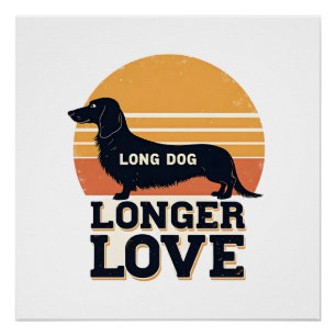 Langer Hund Längere Liebe Vintage Dachshund Sonnen Poster