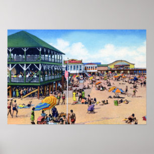 Langer Niederlassungs-New-Jersey Baden-Strand Poster