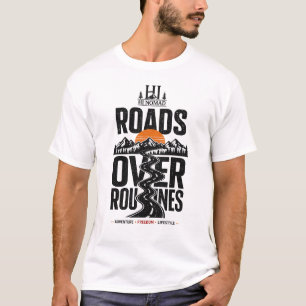Langer Weg Voraus Nomad T-Shirt Straßen Über Rou