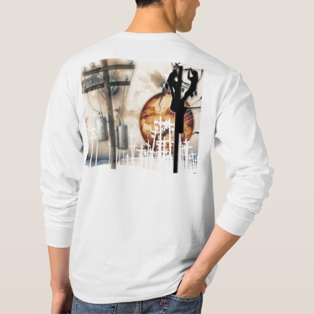 Langes die Hülsen-Shirt des Störungssuchers T-Shirt (Rückseite)