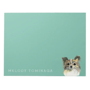 Langes Haar-Chihuahua-Aquarell-Porträt Notizblock