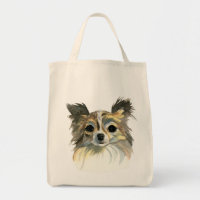 Langes Haar-Chihuahua-Aquarell-Porträt