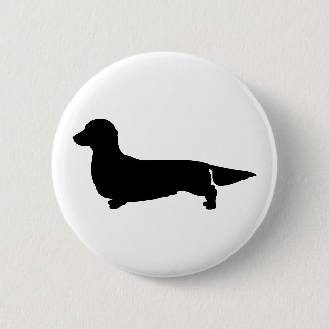 Langes Haar-Dackel-Knopf-Button Button (Vorderseite)