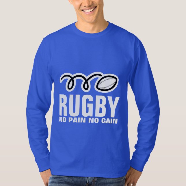 Langes Hülse Rugby-Shirt | keine Schmerz kein T-Shirt (Vorderseite)
