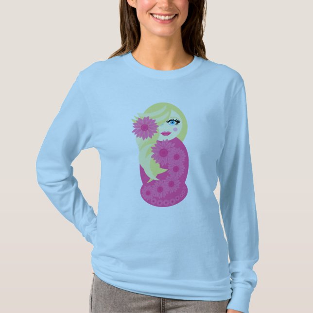 Langes Hülsen-T-Shirt Sofias Babushka T-Shirt (Vorderseite)