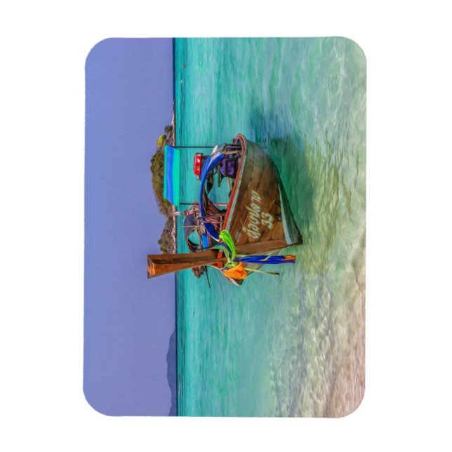Langes Schwanz Boot, Koh Lipe, Thailand Magnet (Vertikal)