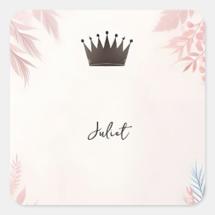 Langes Tüll Regal Glam Blush Rosa Brautparty Quadratischer Aufkleber