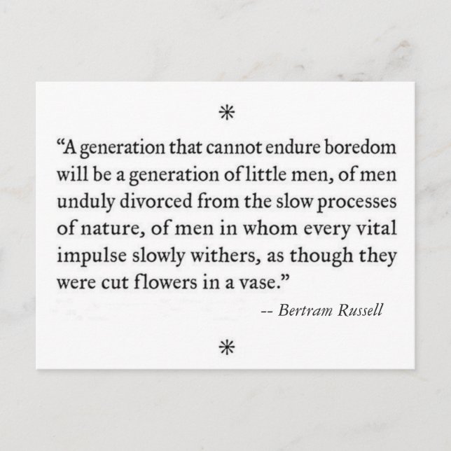 Langeweile und "kleine Männer" Postkarte (Vorderseite)