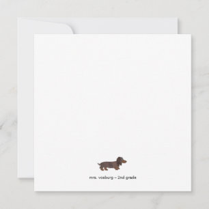 Langhaar-Dachshund-Aquarell-Flat-Notizkarte Einladung
