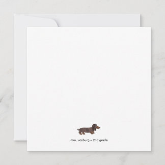 Langhaar-Dachshund-Aquarell-Flat-Notizkarte Einladung