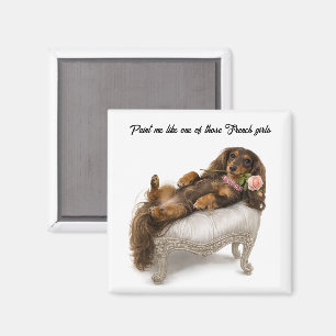 Langhaar-Dachshund Magnet