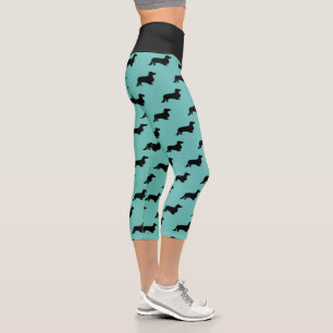 Langhaar-Dachshund - Silhouette 1 Capri Leggings