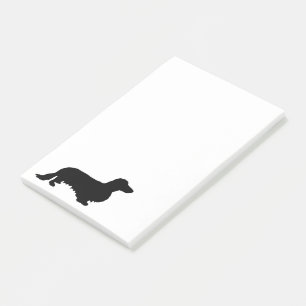 Langhaar-Dachshund - Silhouette 1 Post-it Klebezettel