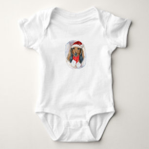 Langhaar-Dachshund-Weihnachtsgeschenke für Hundebe Baby Strampler