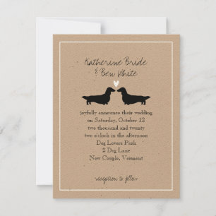 Langhaar-Dachshunde Hochzeitseinladung Einladung