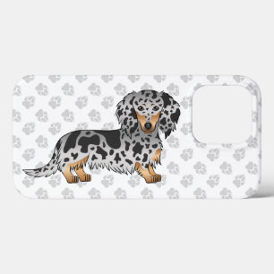 Langhaar-Dackel mit schwarzer und brauner Dalmatin Case-Mate iPhone Hülle