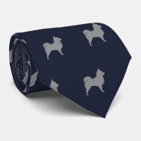 Langhaarige Chihuahua-Hunde Muster Navy Blue