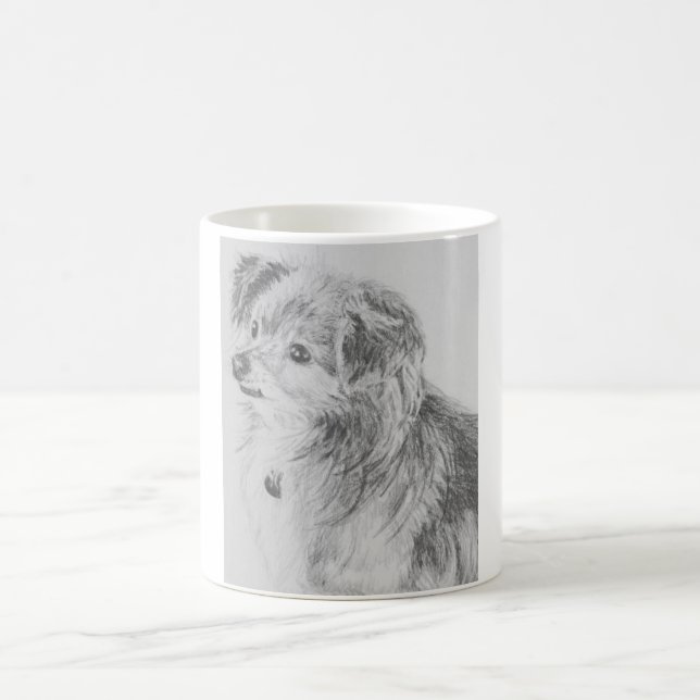 Langhaarige Chihuahua-HundeTasse Kaffeetasse (Mittel)