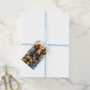 Langhaarige Dackel Geschenkanhänger