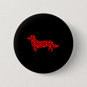 Langhaarige Dackel Hund Niedliche Silhouette Herz Button