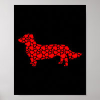 Langhaarige Dackel Hund Niedliche Silhouette Herz
