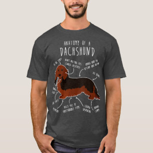 Langhaarige Dackel Hundanatomie T-Shirt