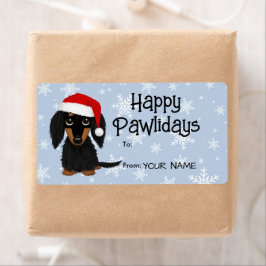 Langhaarige Dackel Hunde Weihnachtsgeschenke Label