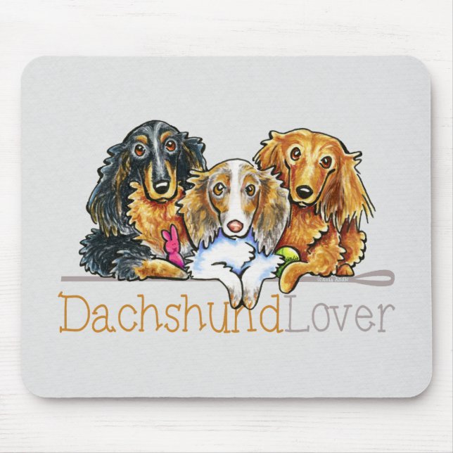 Langhaarige Dackel Lover Mousepad (Vorne)