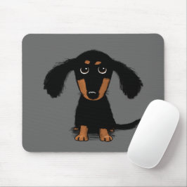 Langhaarige Dackel Welpe Niedlich Hunde Cartoon Mousepad