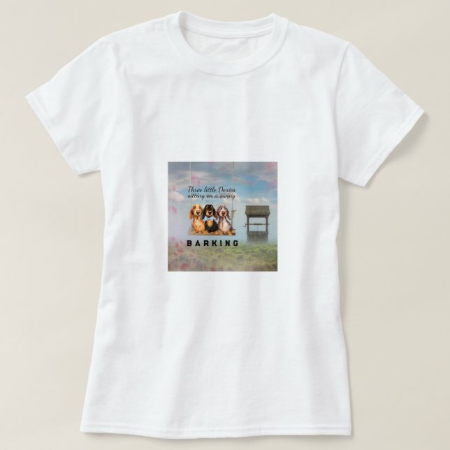 Langhaarige Dackeln Schwingen des Tee-Shirts T-Shirt (Design vorne)