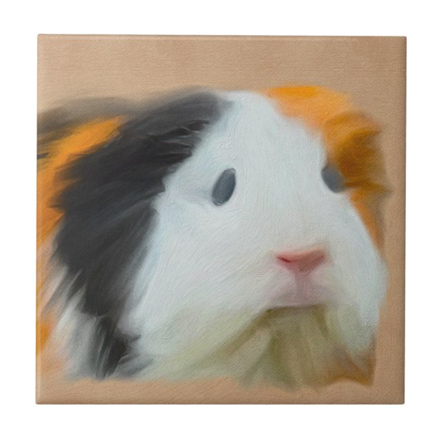 Langhaarige Guinea Pig Fliese (Vorderseite)