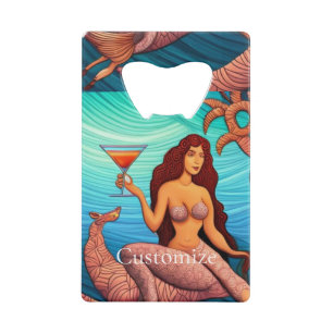 Langhaarige Martini Mermaid Thunder_Cove Geldbeutel Flaschenöffner