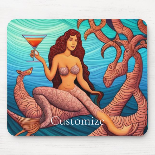 Langhaarige Martini Mermaid Thunder_Cove Mousepad (Vorne)