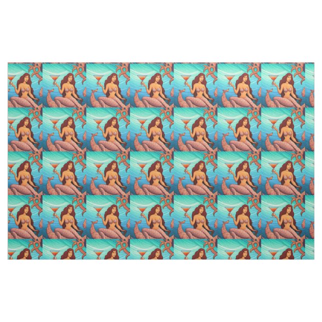 Langhaarige Martini Mermaid Thunder_Cove Stoff (Fat Quarter (45,7 x 55,9 cm))