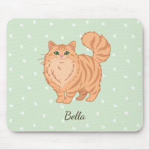 Langhaarige orange getigerte Katze personalisiert Mousepad