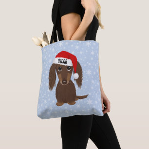 Langhaarige Schokolade Dackel Santa Individuelle N