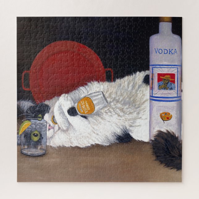 Langhaarige Tuxedo Cat Puzzle (Vertikal)