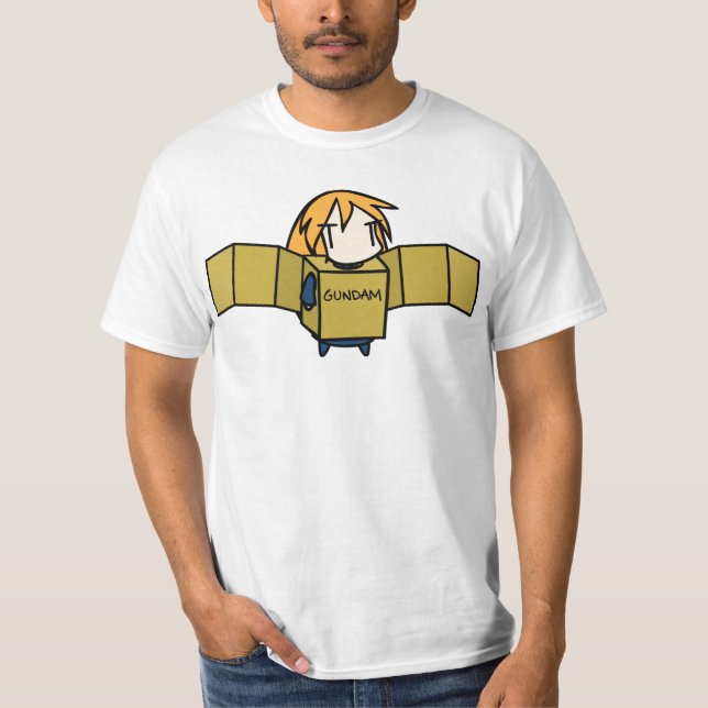 Langhaariger Charakter-Kasten Gundam T-Shirt (Vorderseite)