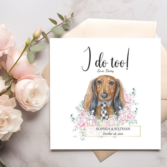 Langhaariger Dackel Hund Hochzeitcocktail Napkins Serviette (Von Creator hochgeladen)