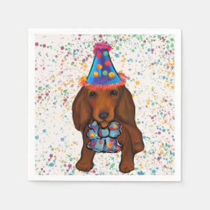 Langhaariger roter Dachshund Serviette