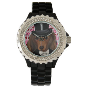 Langhaariger roter Doxie Armbanduhr